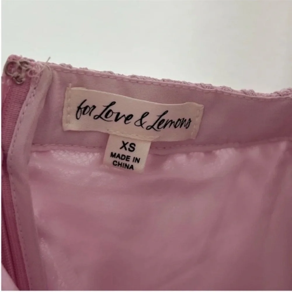 For Love & Lemons Carmela Lace Mini Dress Pink - Picture 9 of 10